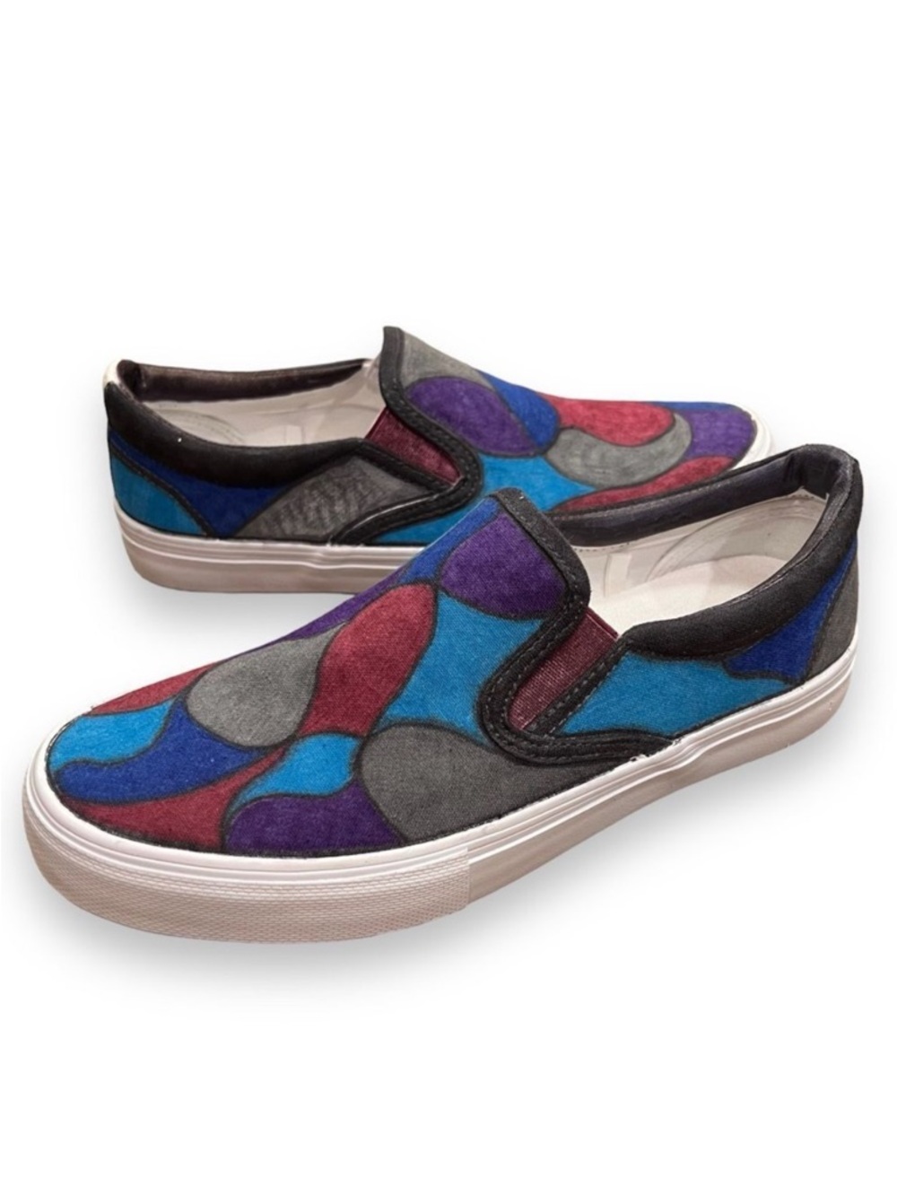 Upcycled Colorful Canvas Shoes 8.5